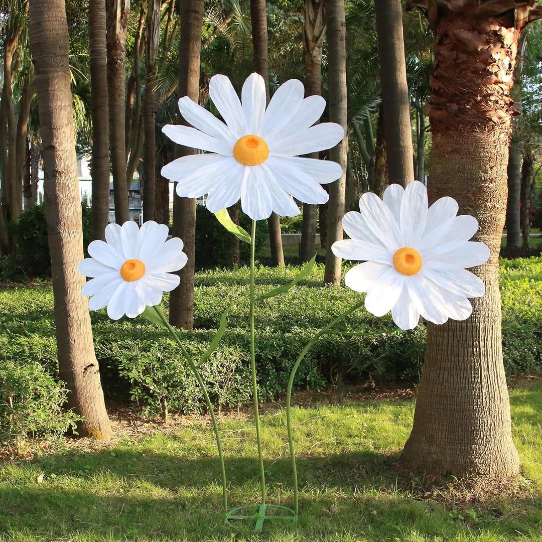 Large Daisy Flowers Artificial 5.9 Ft Giant Paper Flowers Decoration Big Flowers Decor for Birthday Party Garden Office Home Wedding Graduation Shop Window Display(White)