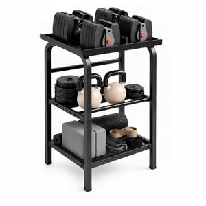2026 Upgraded Adjustable Dumbbell Stand, 3-Tier Heavy-Duty Dumbbell Rack, 500 LBS Capacity, for Adjustable Dumbbells, Kettlebells & Yoga Accessories, for Home Gym, Garage, Fitness Room, Stand Only