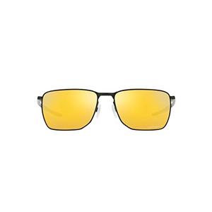 Oakley Men's OO4142 Ejector Rectangular Sunglasses, Satin Black/ Prizm 24K Polarized, 58 mm