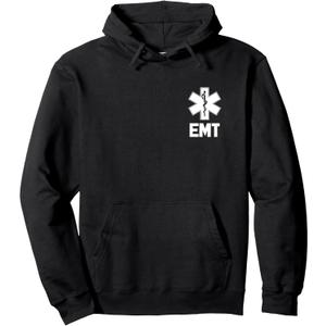 EMT Paramedic EMS Emergency Medical Technician Medic Pullover Hoodie (Small, Black)