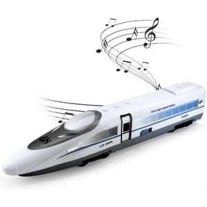 OTONOPI Electric Bullet Train with Lights and Sounds Subway Locomotive Engine High Speed Toy Train Model Inertial Driving Play Vehicle for Kids Age 3+