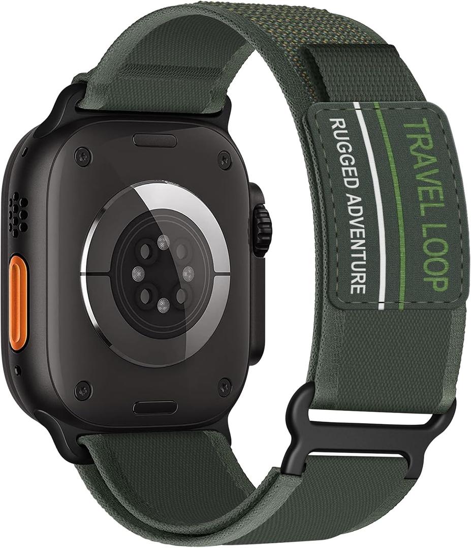 Trail Loop Nylon Band - Compatible with Apple Watch Ultra 3/2/1 Series 11/10/9/8/7/6/SE/5/4/3 Men Women,Rugged Elastic Fabric Sport Strap for iWatch Bands 49mm 46mm 45mm 44mm 42mm 41mm 40mm 38mm