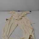 Blooming Jelly Women Dressy Jumpsuits One Piece Business Casual outfits Ruffle Sleeve V Neck Belted Summer Rompers (X-Large, Off-white)