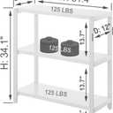 EXCEFUR 3-Tier Bookshelf and Bookcase, Rustic Wood and Metal Book Shelves, Industrial Shelving Unit for Living Room Bedroom, White Oak
