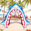 KOOY 13FT Giant Shark Inflatable Arch with Built-in LED Lights, Summer Outdoor Pool Party Decor, Waterproof Summer Inflatables Decorations for Beach, Backyard, Garden