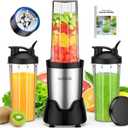 KOIOS Blender for Smoothies,Personal Blender for Shakes and Smoothies with 3 * 22oz To-Go Cups,22000 RPM Smoothie Maker,Detachable 6-leaf Blade Portable Blenders for kitchen,Black