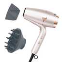 INFINITIPRO BY CONAIR SmoothWrap Hair Dryer with Diffuser | Blow Dryer for Less Frizz, More Volume and Body | With Advanced Plasma and Ceramic Technology | Pink Champagne (1 Count (Pack of 1))