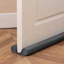 Sunolga 30 Inches Door Draft Stopper, Adjustable Waterproof Twin Under Door Draft Noise Blocker for Bottom of Door, Gray