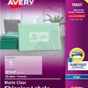 Avery Printable Shipping Labels with Sure Feed, 2" x 4", Matte Clear, 100 Blank Mailing Labels (18663)