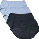 Women's Underwear High Waisted Full Coverage Breathable Comfy Ladies Stretch Panties (L)