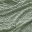 Homiest Cable Knit Throw Blanket and Pillow Set, Sage Green Set of 3, Knitted Throw (50"x60") & 2 Pillow Covers (18"x18"), Soft & Cozy Decorative for Couch Bed Sofa