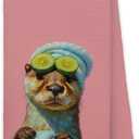JINYO Otter Gifts Hand Towels for Bathroom, Otter Gifts for Otter Lovers, Coastal Beach Otter Bathroom Towels Decor, 16x24 Inch