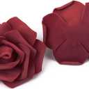 Artificial Rose Flowers,100 pcs Foam Rose Bulk Burgundy Fake Flower Heads for DIY Wedding Bouquets Rose Wall Kissing Balls Bridal Shower Centerpieces Arrangements Party Tables Decorations(Burgundy)