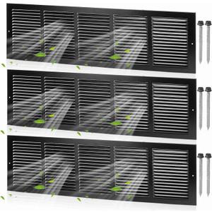 Black 3 Pack Ceiling Vent Cover for Wall, Duct Opening Vent,30x8 Inch