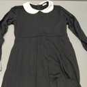 GORLYA Girl's Short Sleeve Casual Vintage Collar Fit and Flare Skater Party Dress with Pockets, Size 10 Years (Black)