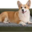 Dog Bed Medium Size Dog-Orthopedic Waterproof Bed for Dogs,Foam Couch Sofa with Washable Removable Cover & Non-Slip Bottom-Dark Green (30.0"L x 22.0"W x 6.5"Th)