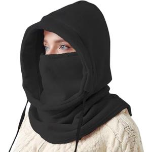 Balaclava Windproof Winter Face Mask Warm Fleece Ski Mask for Men and Women Cold Weather Motorcycle Bike Cycling Neck Warmer (One Size, Black)