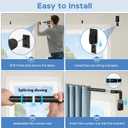 Wrap Around Curtain Rod Black, Adjustable Blackout Curtain Rods for Windows 48 to 84 Inch, 1" Heavy Duty Room Darkening Drapery Rod, Easy Install and Removal