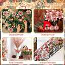 Realspring 72 Pieces Christmas Tree Ornament Set Xmas Assorted Decorations Bulk Glitter Poinsettia Berry Picks Topper Star Sequin Tree Skirts for Home Wreaths Holiday Party Favors (Rose Gold)