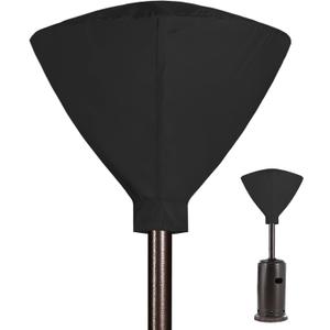 Outdoor 34 In Patio Heater Top Cover with Zipper and Storage Bag, Heavy-Duty Oxford Waterproof Round 34"D Heater Cover Top for Standing Heat, Dustproof, Windproof,UV-Resistant (Top Cover Only, Black)