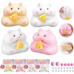 4pcs Taba Squishy Hamster Fidget Toys, Big Soft fufu Hamster Squishy Toy, Cute Taba Toys for Stress Relief, Hamster Fidget Toys Suitable Adults Kids