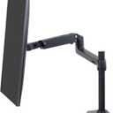 Ergotron  LX Monitor Arm, Single Monitor Desk Mount  fits Flat Curved Ultrawide Computer Monitors up to 34 Inches, 7 to 25 lbs, VESA 75x75mm or 100x100mm  Tall Pole, Matte Black