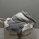 Heated Blanket Twin Electric Blanket 62X84in - Fast Heating Blanket for Adults Ultra Soft Flannel & Warm Sherpa with 5 Heat Levels & 10 Hrs Timer, Machine Washable, Office Use for Winter(Gray)