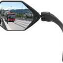 Hafny NEW Handlebar E-Bike Mirror, Large Surface Mirror, HD Automotive Grade Glass, Safe Blast-Resistance, Cycling, (HF-M904-FR01B) (Anti-glare Blue Glass Left)