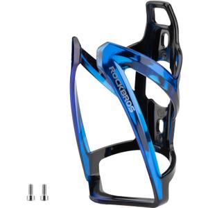ROCKBROS Bike Water Bottle Holder Ultra-Light Bicycle Bottle Cages with Screws Tool, Universal Bike Cup Holder Rack for Road MTB Bikes (Standard, Blue-Black)