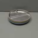 Stainless Steel Toddler Plates with Suction, 4 Pack Kids Baby Plates Set with Sturdy Silicone Suction Base Easy to Clean 9 inch