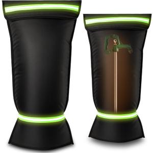 Outdoor Faucet Cover for RV Park Water Spigot, 35"H x 15"W Insulated Outside Faucet Cover Freeze Protection for Winter & Summer, Reusable Long Faucet Sock Fit for Yard Hydrant Hose Bib,Black