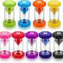 Yunsailing 9 Packs Colorful Sand Timer Hourglass Set 1/2/3/5/10/15/20/30/60 Minutes Visual Sand Clock Timer Plastic Sandglass for Home Office Kitchen Game Use(Classic Colors)