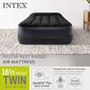 Intex Raised Airbed Mattress with Built-in Pump, Dura-Beam Plus Pillow, Twin - Portable Inflatable Luxury Blow-Up Bed for Adults, Camping, Guests