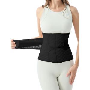 Allaugh Postpartum Belly Band for Women: Abdominal Binder Post Surgery, C Section Waist Trainer, Breathable Belly Wrap, Adjustable Support for After Birth Back Pain & Weak Core, Easy Put On Take Off (Medium)