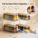 2 Packs Pull Out Spice Rack Organizer for Cabinet, 2 Tier Vertical Spice Organization, 5.47" Wx11.14 Dx9.76 H, Cabinet Size Need:13'' High x 12'' Deep x 6'' Wide(Not for Cabinet with Lip)