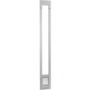 Ideal Pet Products Aluminum Pet Patio Door, Adjustable Height 77-5/8" to 80-3/8", 5" x 7" Flap Size, White, Small/5" X 7" Flap Size