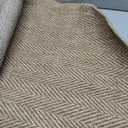 CAMILSON Easy Jute Round Rug 4ft Indoor Outdoor Natural Color Fiber Area Rugs for Living Room Patio and Kitchen Rug Herringbone Woven Design Easy-Cleaning Washable Outside Carpet Alfombras (4 Round)