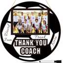 Qunclay Sports Signable Picture Frame with Pen Thanks Coach Gift from Team Fits 4 x 6 Inches Photos Wooden Picture Frame Graduation Coaches Appreciation Plaque Gifts(Soccer)