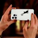 Cute Cat Phone Case for iPhone 15 Black Cat Case Cover Clear Phone Case w/Four Corner Reinforced Shockproof Girly Women Phone Cover Transparent Preppy Phone Case with Design