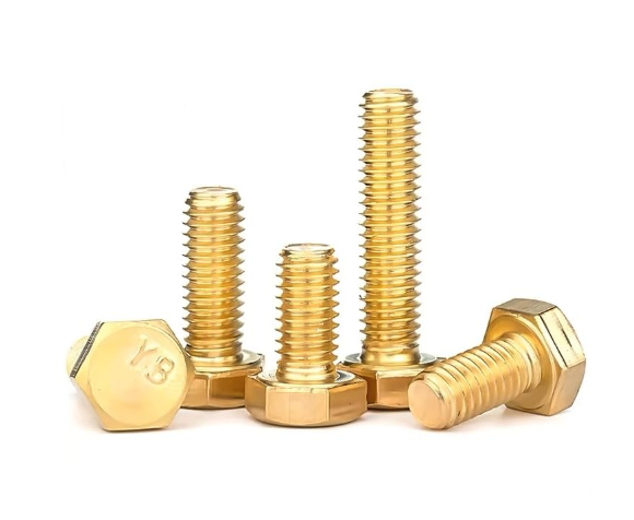 3pcs M8 X 25 mm Brass Hex Bolt Screws,Brass Hexagon Fine Thread Screw Bolts