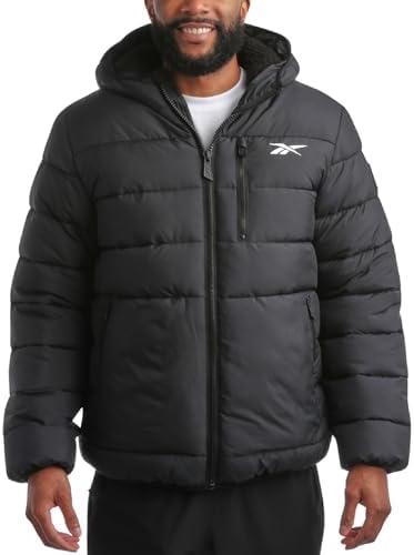 Reebok Mens Winter Jacket - Heavyweight Sherpa Lined Puffer Parka Mens Winter Coat - Insulated Quilted Ski Jacket for Men, S