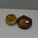 WAYUTO Brass Treasure Bowl Set with Base 5Pcs Copper Coins Citrine Lucky Ball 2Pcs Gold Ingots and 2Pcs Silver Ingots Chinese Feng Shui Decoration for Business Prosperity Fortune 3.15"