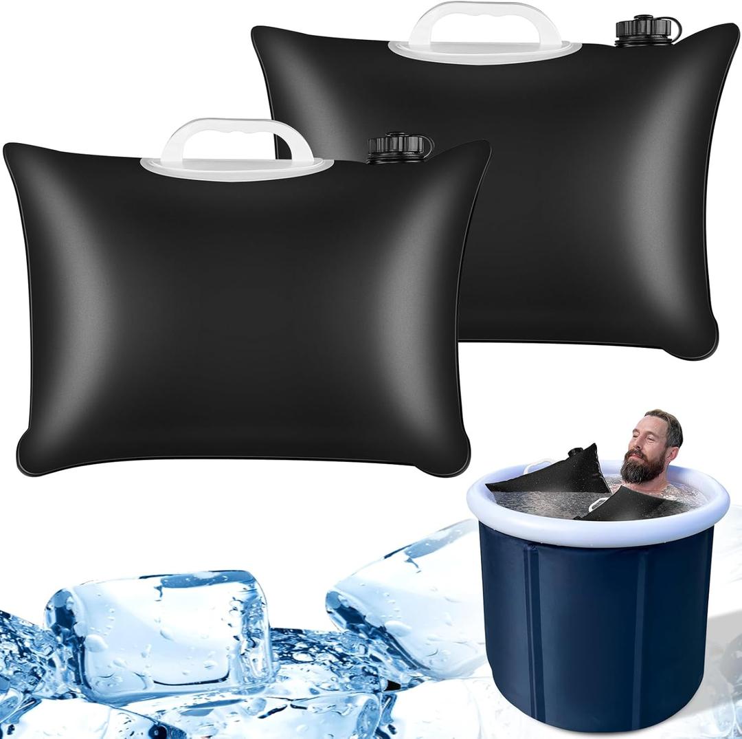 XANGNIER 2 Pack Reusable Extra Large Ice Bath Bags,Upgraded Large Capacity Bathtub Freezer Anti-Breakage Water Bag,Cold Plunge Accessories,Ice Bath Tub Accessories at Home,26L