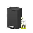KOHLER 13-Gallon Stainless Steel Step Trash Can, Black Stainless Steel, Hands-Free Pedal, Quiet-Close Lid, Fingerprint-Resistant, Durable, K-20940-BST