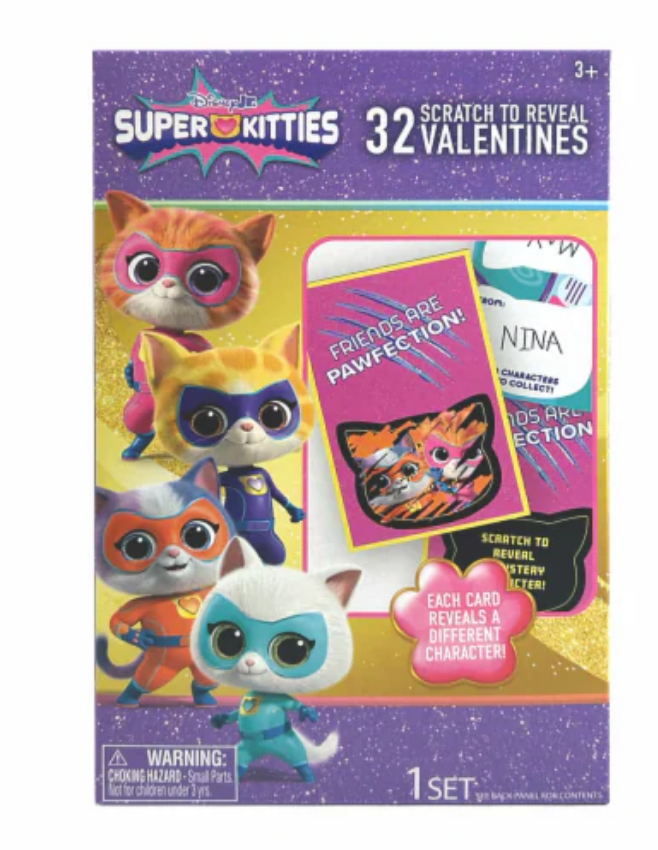 Disney Jr Super Kitties Scratch to Reveal Valentine Cards
 Exchange Cards Super Kitties Scratch 2 Pack