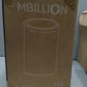 Mbillion Small Trash Can with Swing Lid 4 Gallons/ 15 Liter, Mini Trash Can with lid, Stainless Steel Cylindrical Garbage Can for Home and Office Bathroom Bedroom, for Ground and Desktop White
