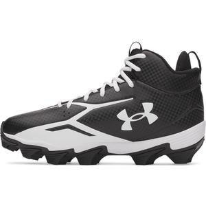 Under Armour Mens Spotlight Hammer Football Cleats (7.5, (001) Black/White/White)