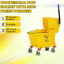 Simpli-Magic 79358 Commercial Mop Bucket with Side Press Wringer, 26 Quart, 14.75"L x 12.95"W x 19.95"H, Yellow