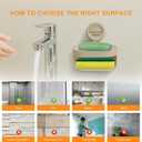 Suntree Soap Dish for Shower, Milky White Suction Cup Soap Holder with Self-Draining Design and Sponge Tray, No Drilling Bathroom & Kitchen Storage