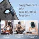 Wireless LED Face Mask, Cordless Red Light Facial Mask with Even LED Coverage, Wearable Skincare Mask for At-Home Self Care